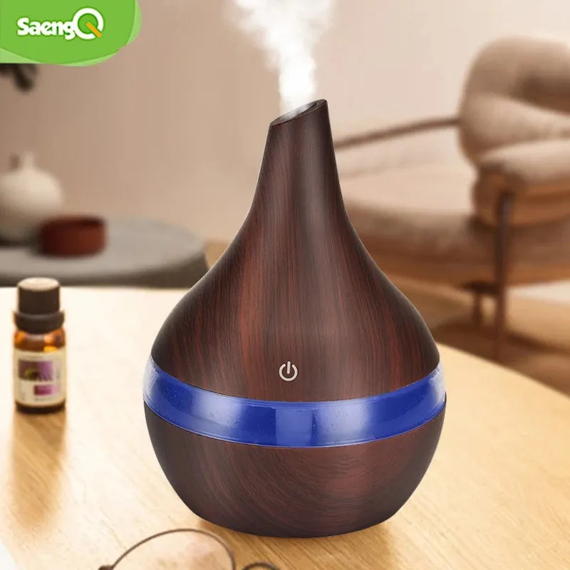 Humidifier Electric Aroma Air Diffuser Wood - Ultrasonic Oil Aromatherapy - Martsgaia