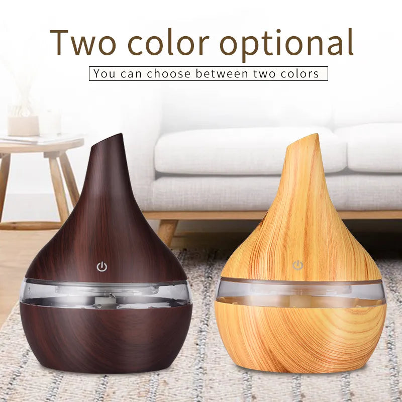 Humidifier Electric Aroma Air Diffuser Wood - Ultrasonic Oil Aromatherapy - Martsgaia