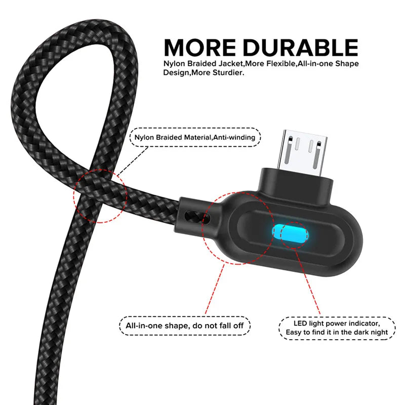 USB Cable Fast Charging 90 Degree - Martsgaia