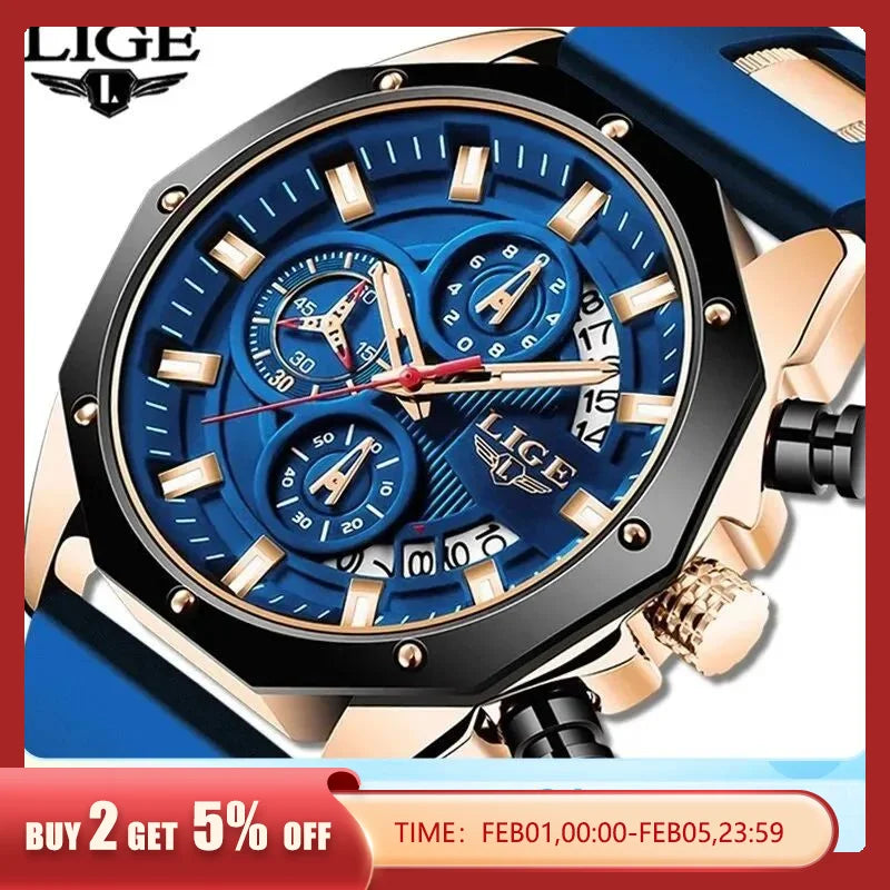 Watches Top Brand Luxury Silicone Sport - Quartz Date and Clock - Waterproof Wristwatch Chronograph - Martsgaia