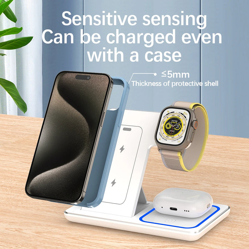 Fast Wireless Charger for iPhone, Apple Watch & AirPods
