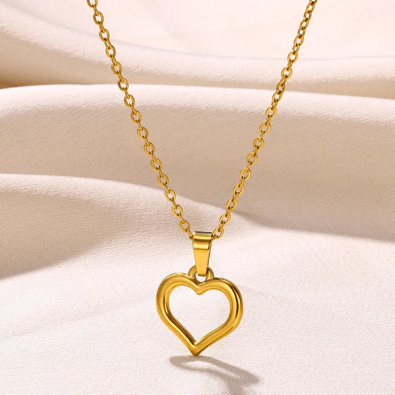 Trendy Stainless Steel Heart Pendant Necklace