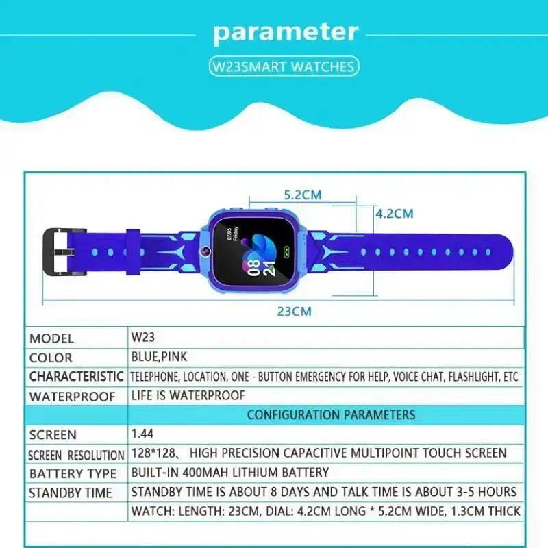 Kids' Smart Watch with SOS, Waterproof Design, and Card Location Tracker