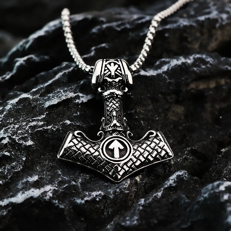 Steel Viking rune Thor's hammer - Mjölnir