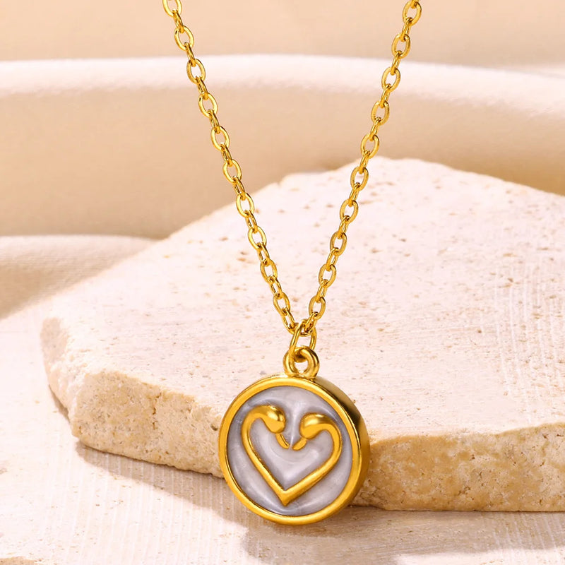 Trendy Stainless Steel Heart Pendant Necklace