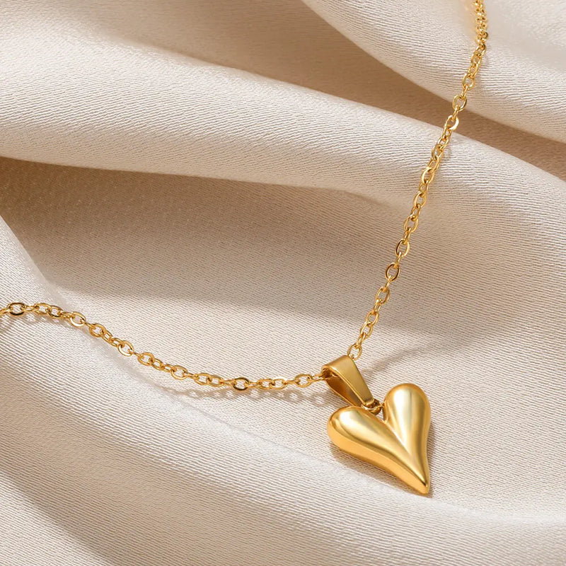 Trendy Stainless Steel Heart Pendant Necklace