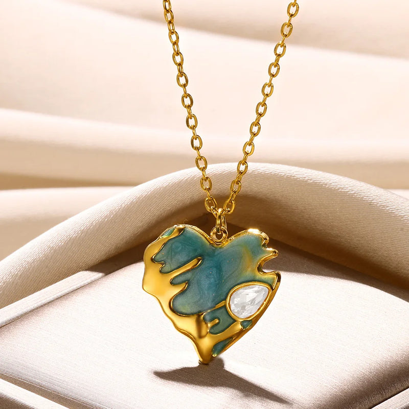 Trendy Stainless Steel Heart Pendant Necklace