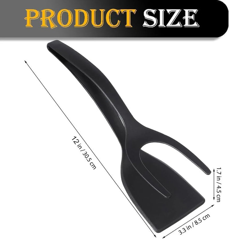 2 in 1 Silicone Nonstick Spatula Tong for Eggs, Pancakes & Meat