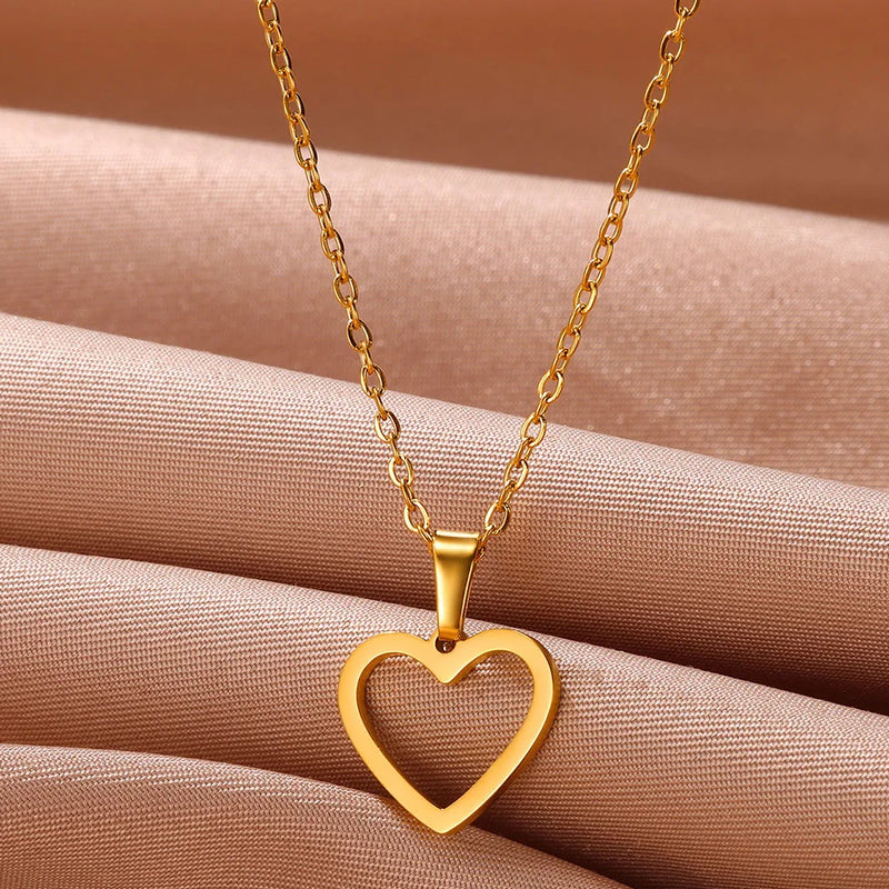 Trendy Stainless Steel Heart Pendant Necklace