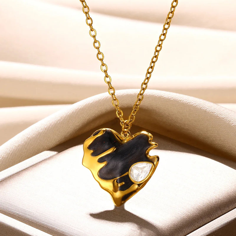 Trendy Stainless Steel Heart Pendant Necklace