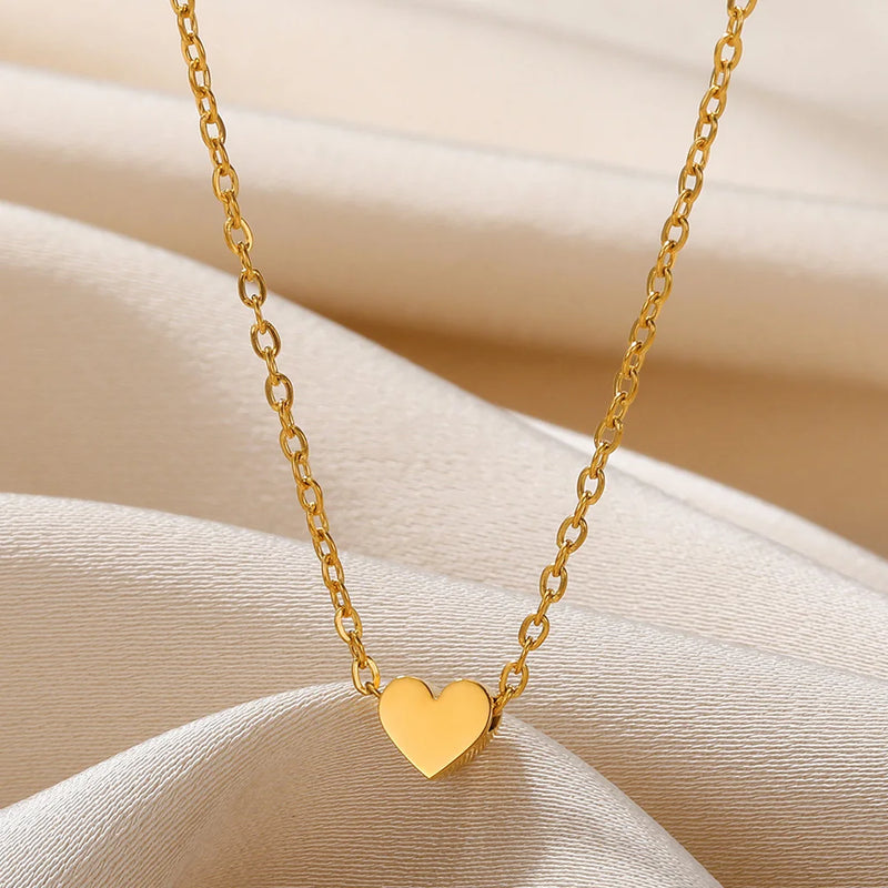 Trendy Stainless Steel Heart Pendant Necklace