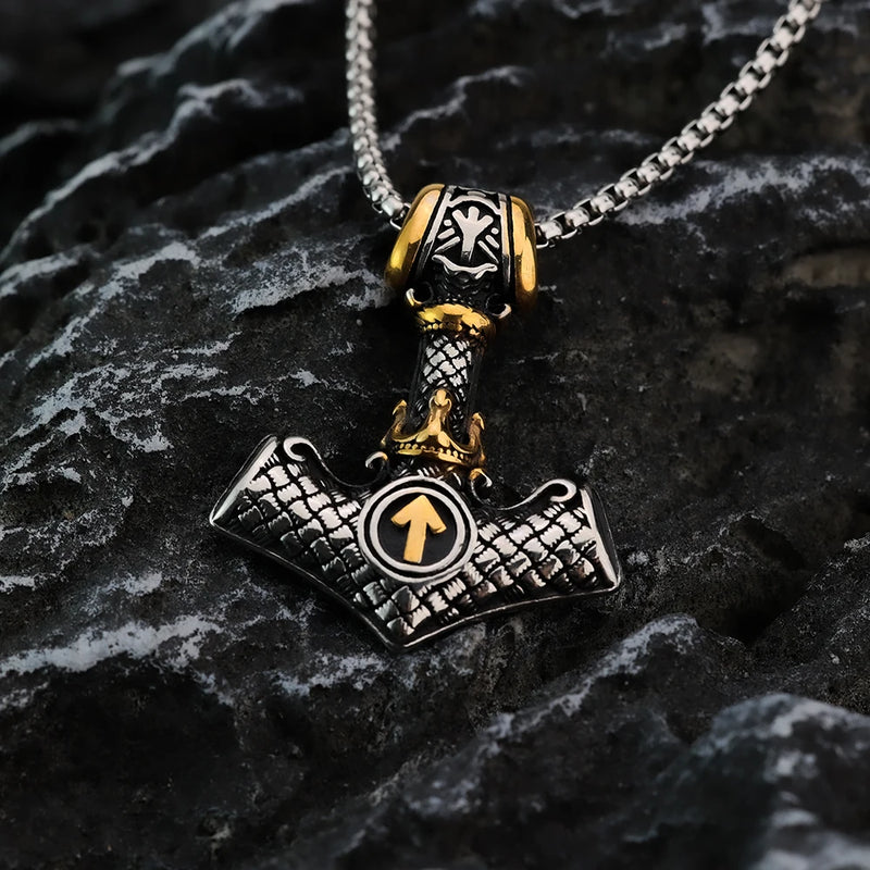 Steel Viking rune Thor's hammer - Mjölnir