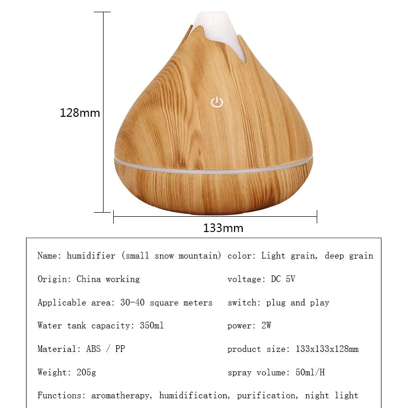USB Portable Cool Mist Humidifier & Essential Oil Diffuser – 350ML