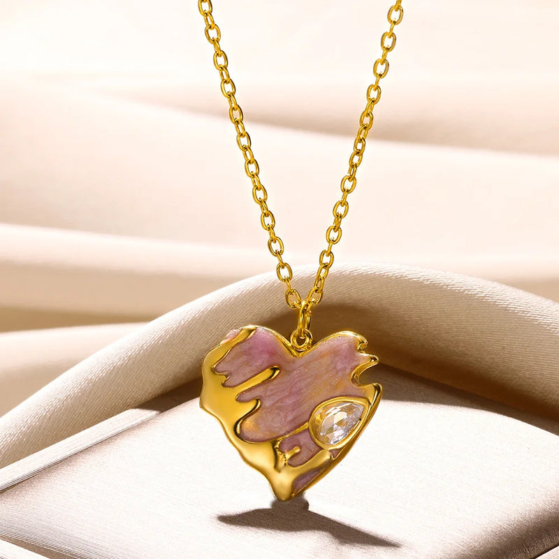 Trendy Stainless Steel Heart Pendant Necklace