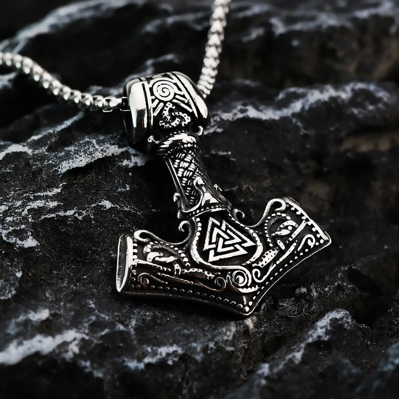 Steel Viking rune Thor's hammer - Mjölnir