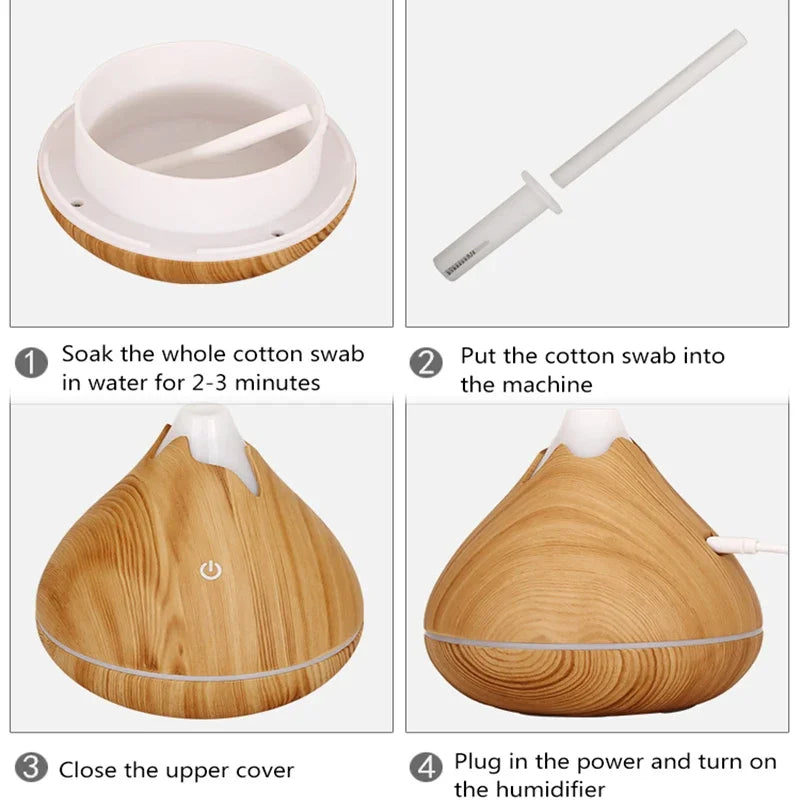 USB Portable Cool Mist Humidifier & Essential Oil Diffuser – 350ML