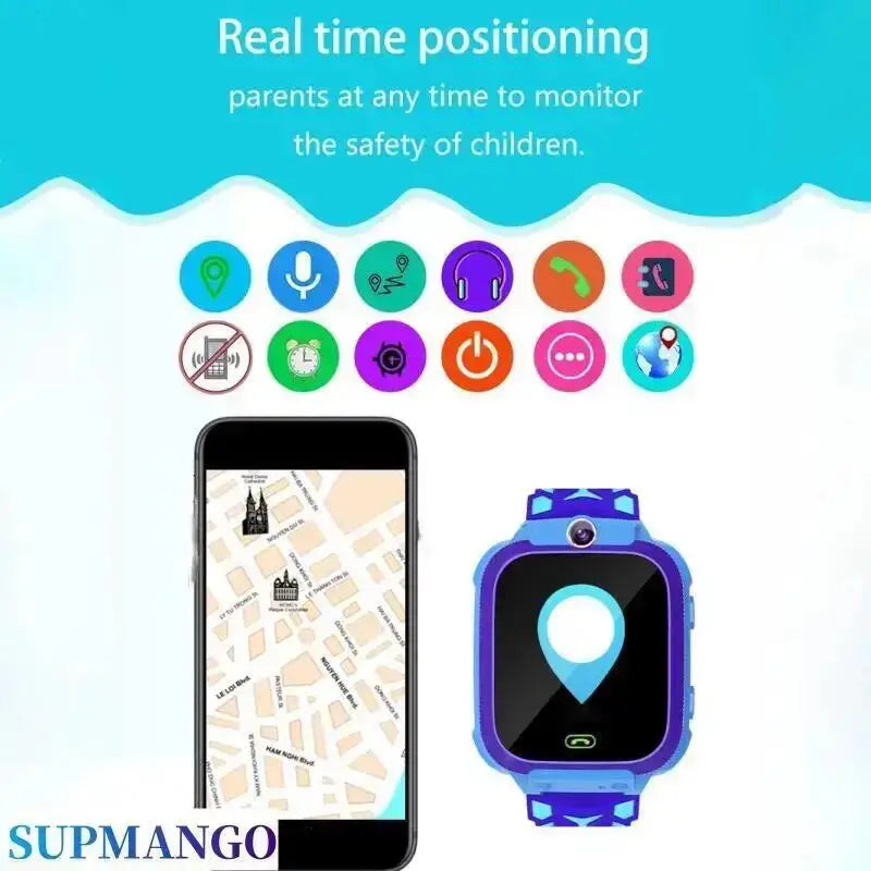 Kids' Smart Watch with SOS, Waterproof Design, and Card Location Tracker